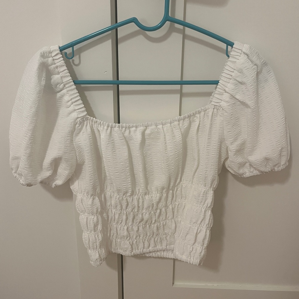 Elodie White Puff Sleeve Top